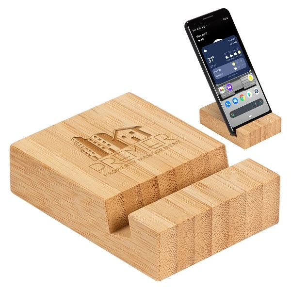 Promotional Bamboo Bloc Phone Stand