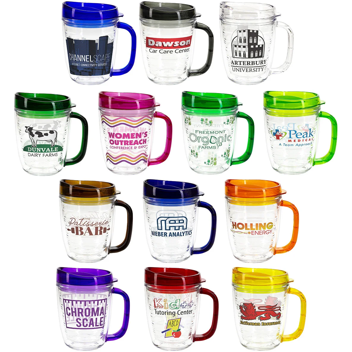 Promotional Lakeshore 12 oz Tritan™ Mug with Translucent Handle + Lid