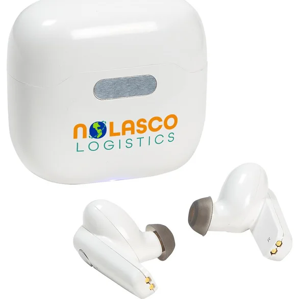 Promotional Earbuds with UVC Case & Antimicrobial Additive