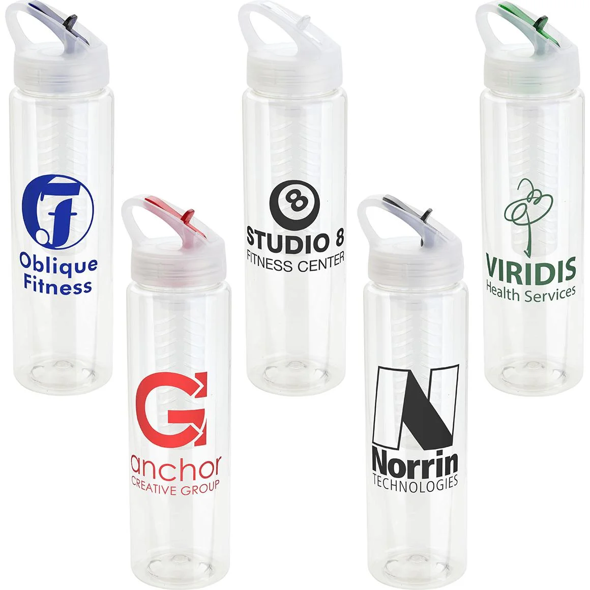 Promotional Paddock 32 oz PET Infuser Bottle with Flip-Up Lid