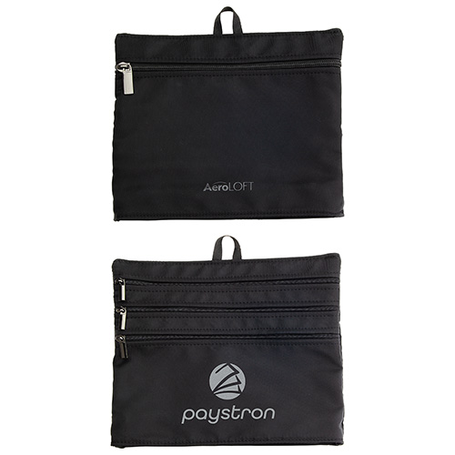 Promotional Jet Black 4- Pocket Zip Organizer