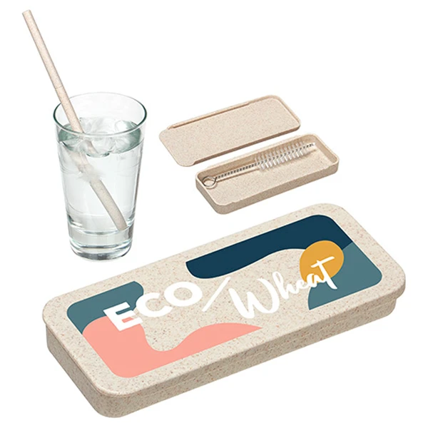 Eco Wheat Straw Kit with Cleaning Brush