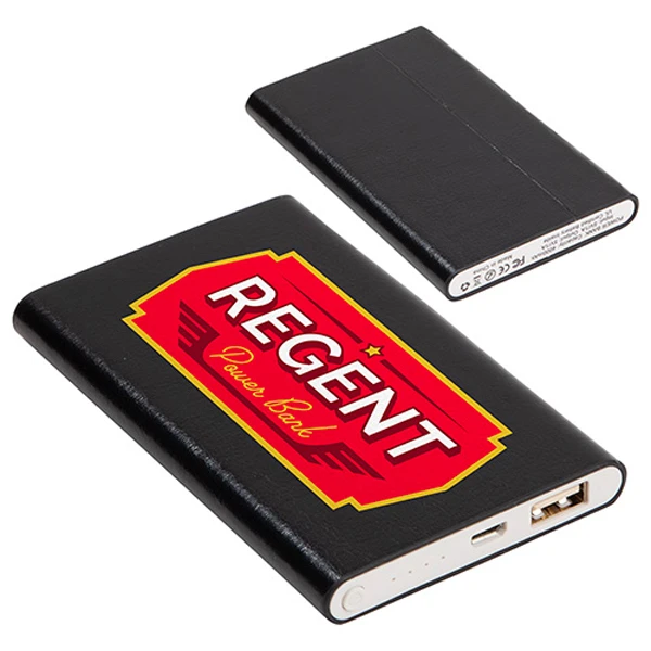 Promotional Regent 4000mAh Faux Leather Power Bank