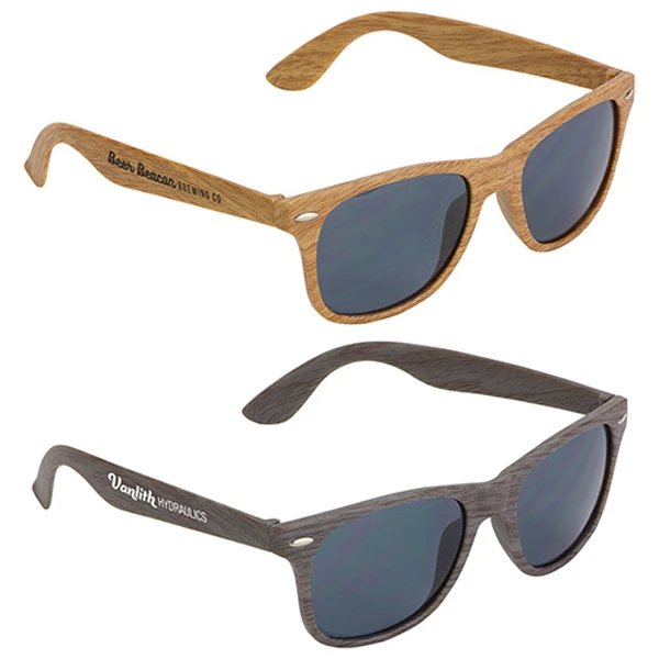 Promotional Sebring UV400 Wood Grain Sunglasses