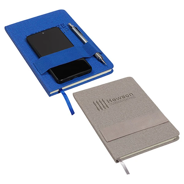 Promotional Council Textured Journal with Phone and Pen Holder