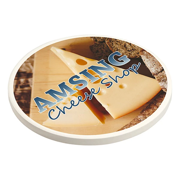 Promotional Cobblestone Absorbent Coaster with Cork Base
