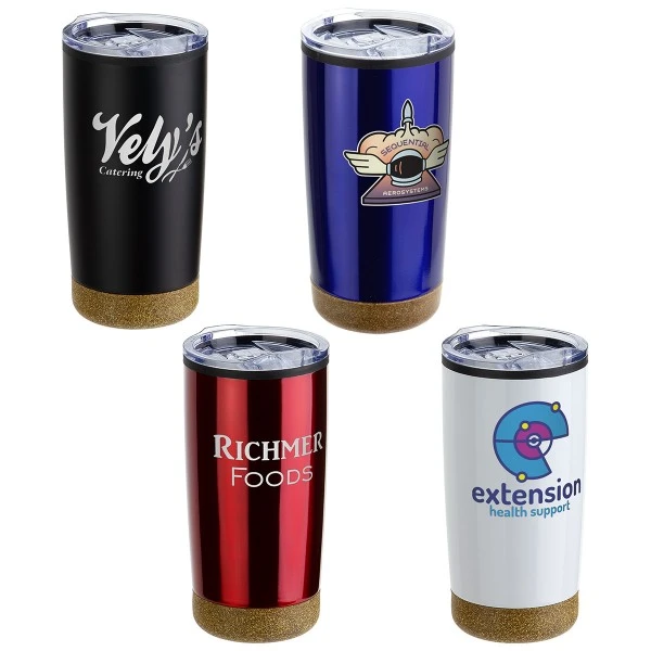 View Image 2 of York Stainless Steel Tumbler with Cork Base-20 Oz.