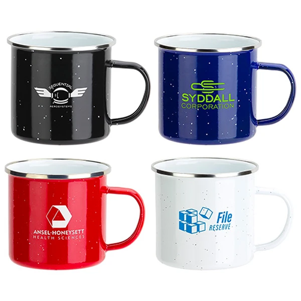 Promotional Foundry Enamel Lined Iron Coffee Mug-16 Oz.