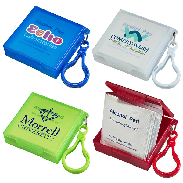 Promotional Sanitizing Wipes with Carabiner