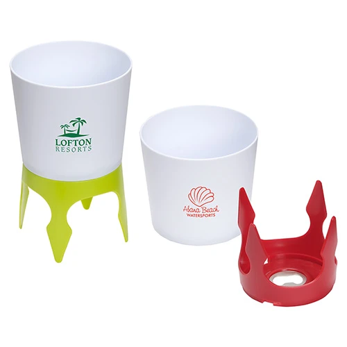 Promotional Sand Caddy Can Holder with Bottle Opener 