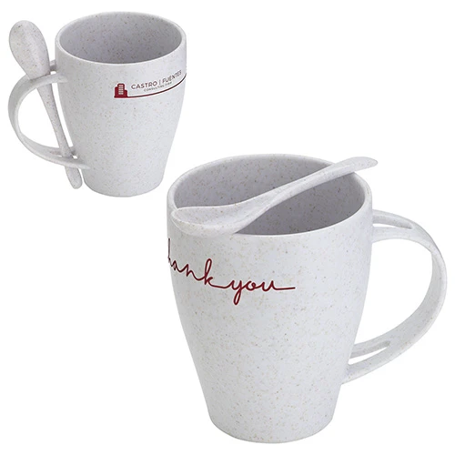 Promotional Bamboo/Polypropylene Mug with Spoon