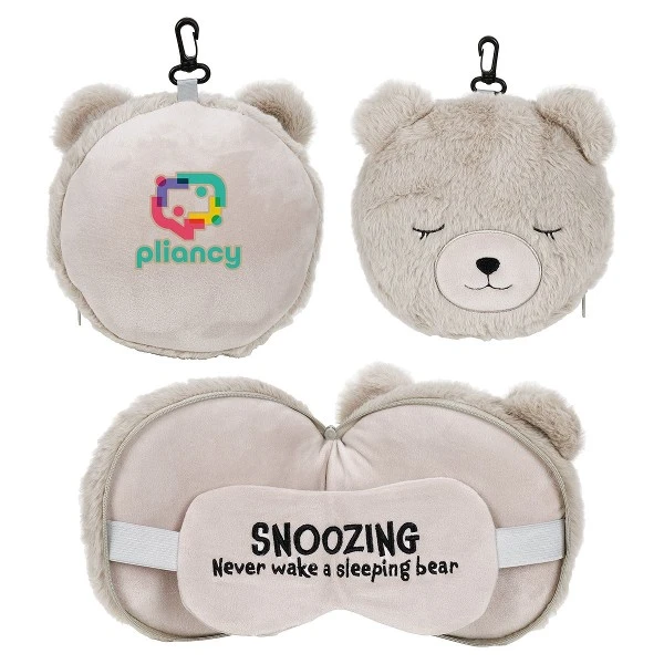 Promotional Comfort Pals™ Bear 2-in-1 Pillow Sleep Mask