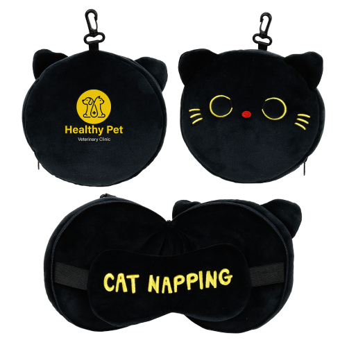 Promotional Comfort Pals™ Cat 2-in-1 Pillow Sleep Mask