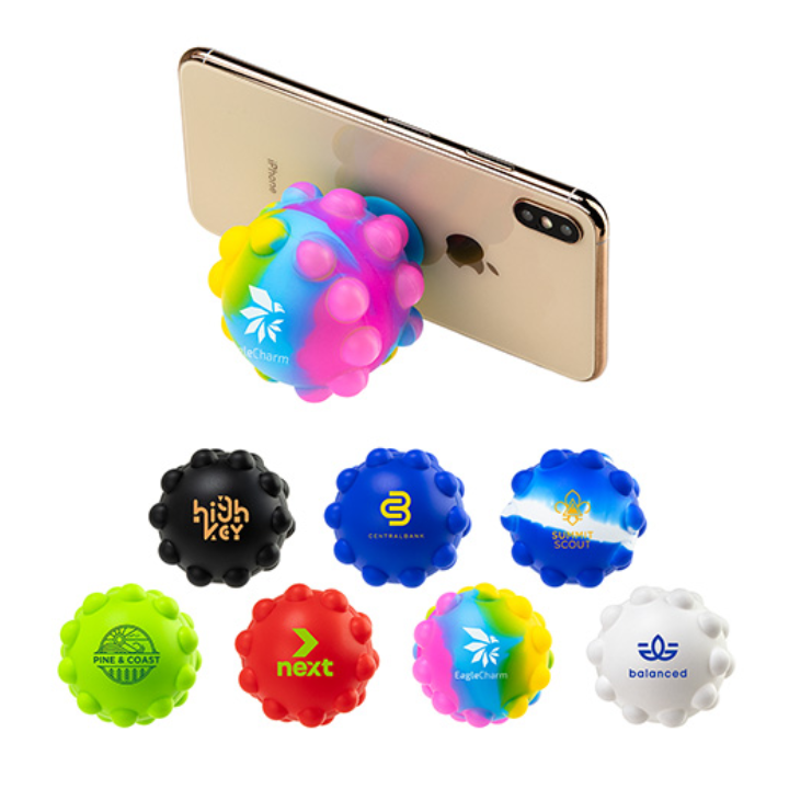 Promotional Push Pop Ball Suction Cup Phone Stand