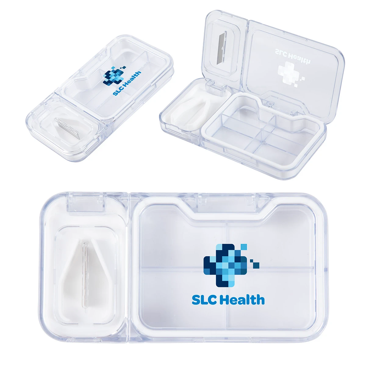 4 Compartment Pill Box and Cutter Promotional 4 Compartment Pill Box and Cutter