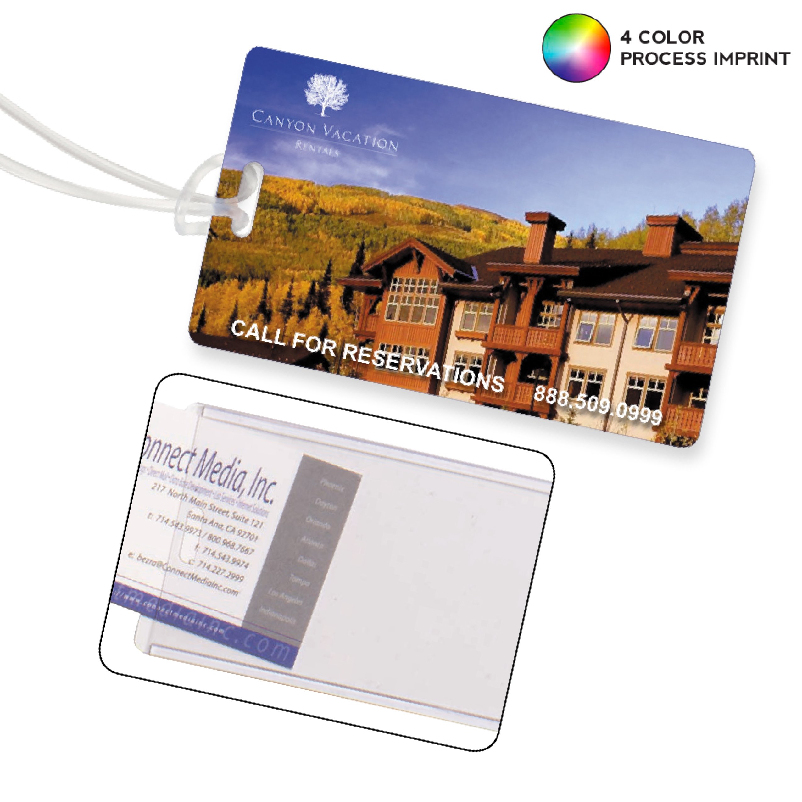 Promotional Slip-In Pocket Luggage Tag- 4 Color Process