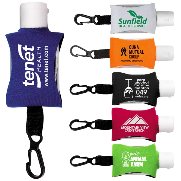 View Image 2 of Hand Sanitizer in Clip-On Neoprene Sleeve