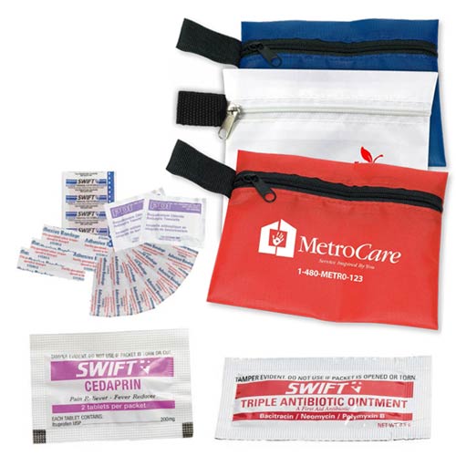 On The Go First Aid Kit 1 w/ Ibuprofen and Antibiotic Ointment First