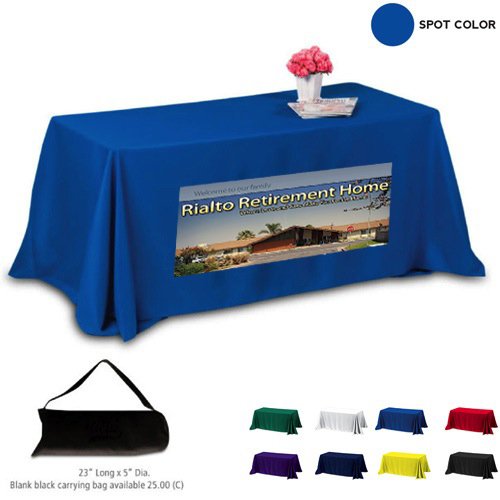 View Image 2 of Throw Style 4-Sided Table Cover - 8FT (4 Color Process)