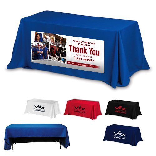 Throw Style 3-Sided Table Cover - 6FT (4 Color Process) 