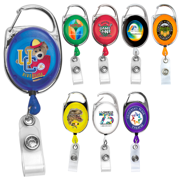 Promotional Retractable Carabiner Style Badge Reel - 30
