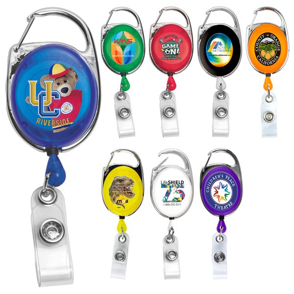 Promotional Retractable Carabiner Style Badge Reel - 30
