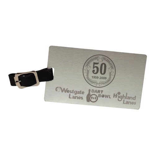 Brushed Aluminum Slip-In Pocket Luggage Tag