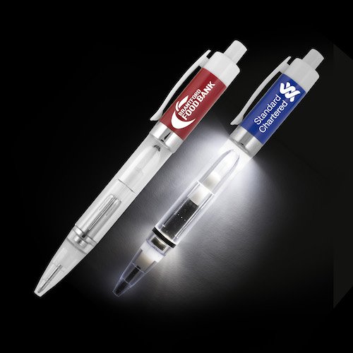 Promotional White Snow Light Up Pen