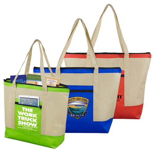 NonWoven Zippered Tote Bag Tote Bags 1.88 Ea