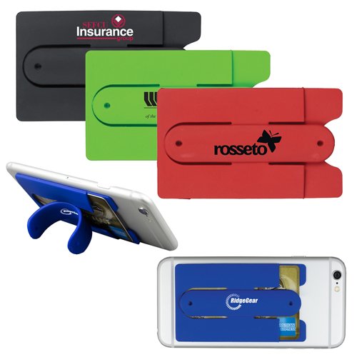 Promotional Silicone Cell Phone Kickstand & Wallet