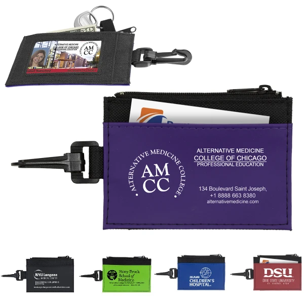 Promotional ID Holder and Wallet with Carabiner
