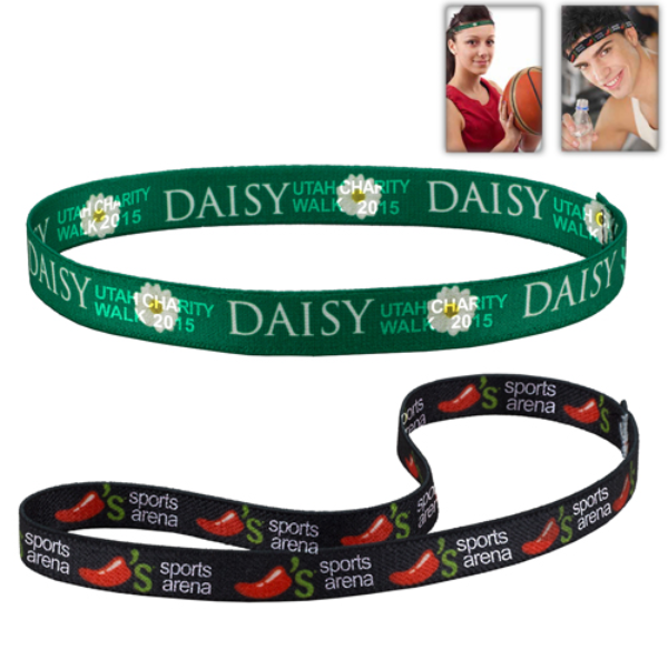 Promotional Stretchy Elastic Dye Sublimation Headbands- 1/2