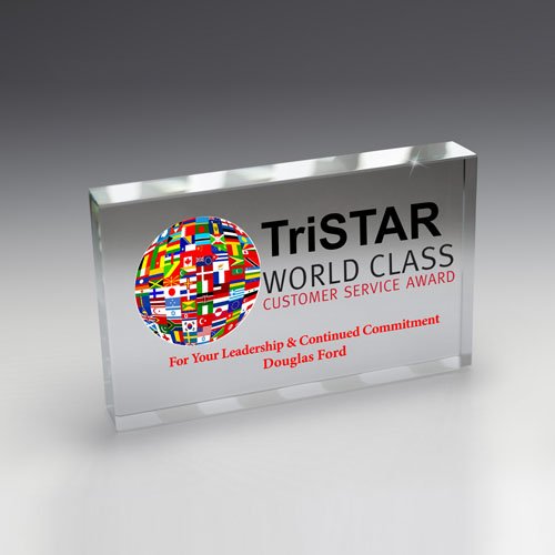 Promotional Glass Award Paperweight - 3
