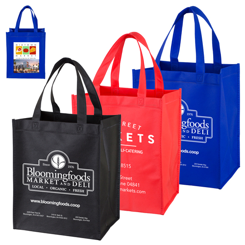 Large Imprint Grocery Shopping Tote Bag | Grocery & Shopping Bags | 0.92 Ea