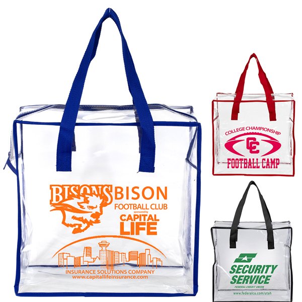 Promotional Arete Clear Vinyl Stadium Tote Bag 