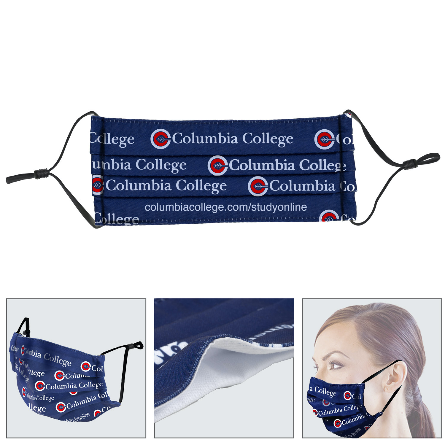 Promotional Custom Pleated Full Color Sublimation Face Mask