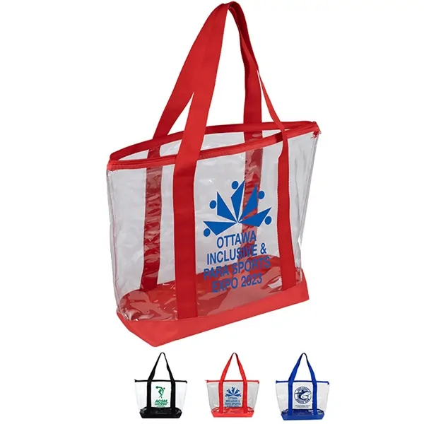 Promotional  Jumbo Clear Zippered Boat Tote Bag
