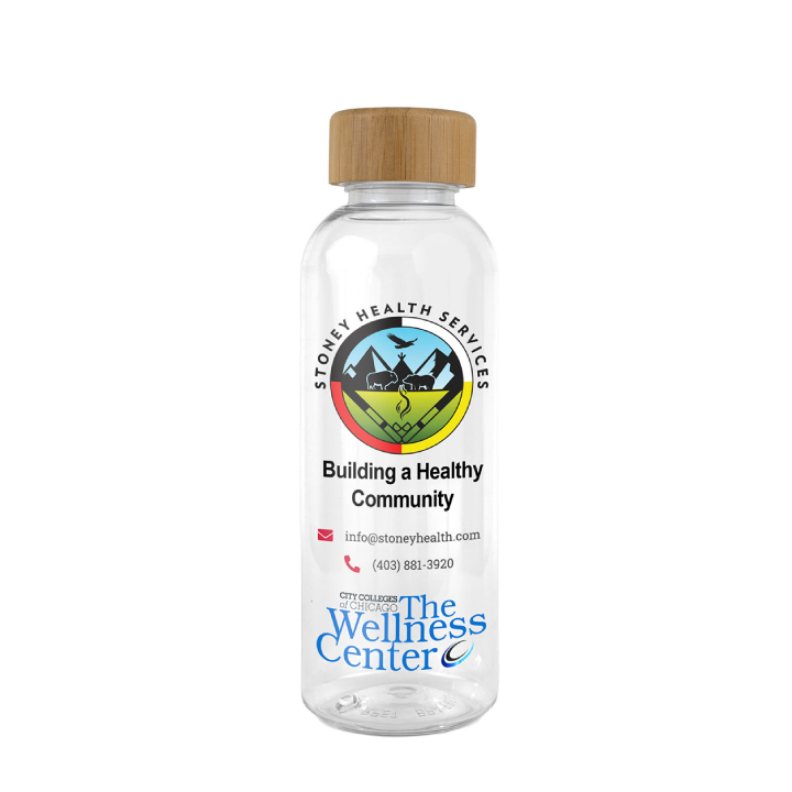 16 oz Recycled RPET Bottle With Bamboo Cap Promotional 16 oz Recycled RPET Bottle With Bamboo Cap