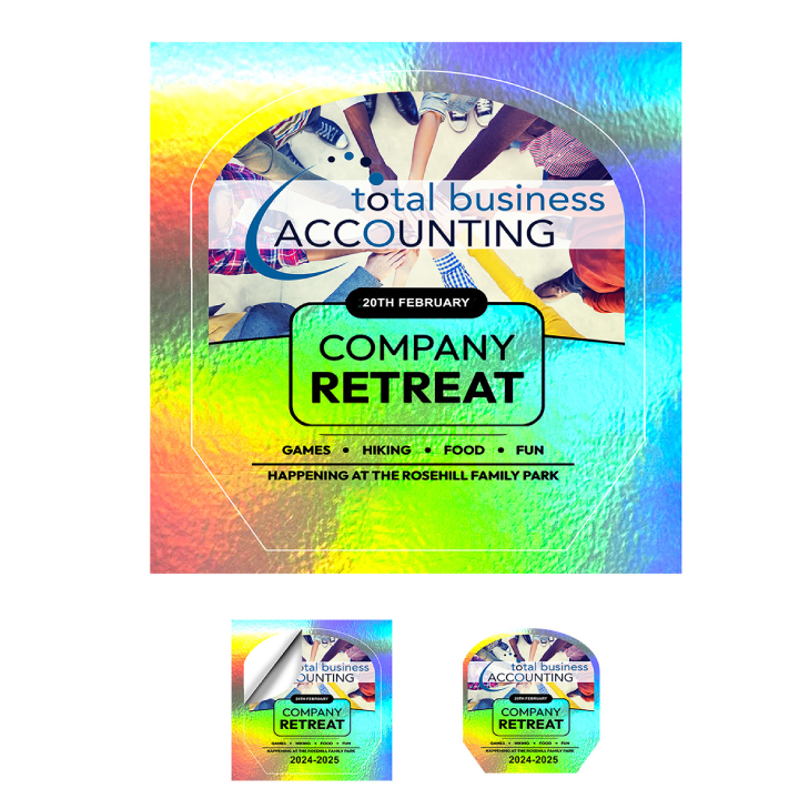 Promotional Holographic Full Color Removable Stickers