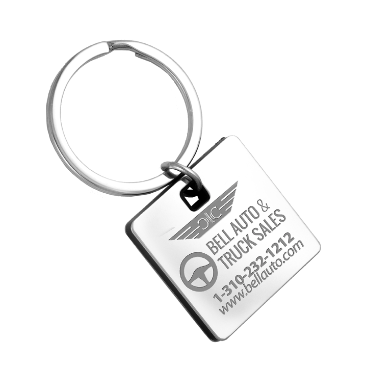 Promotional CUBE Laser Engraved Metal Keyholder