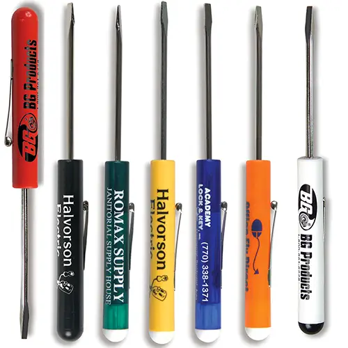 Promotional Standard Blade Screwdriver with Button Top