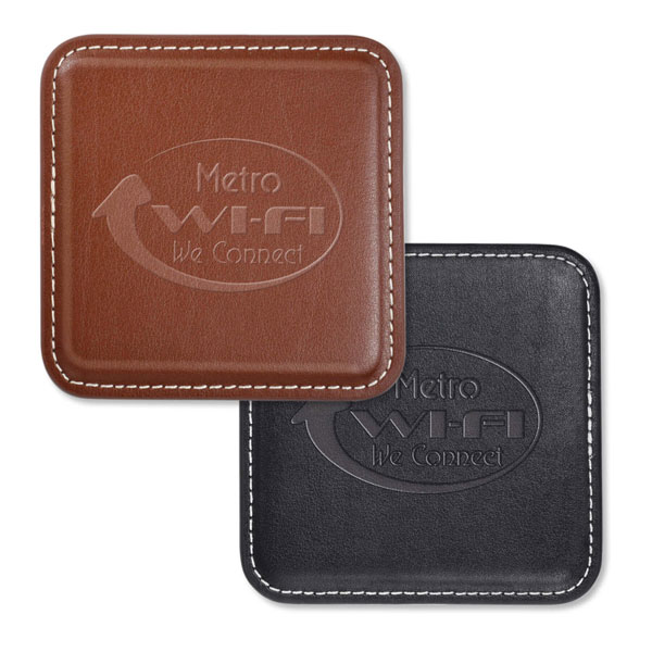 Promotional Vintage Leather Square Coaster