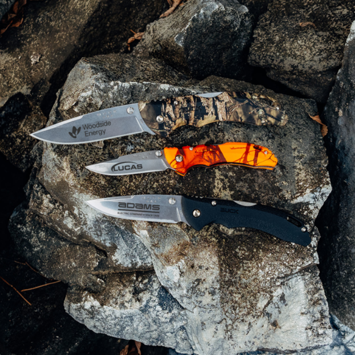 Custom Buck® Bantam™ BBW Blue Lockback Knife  Custom Buck® Bantam™ BBW Blue Lockback Knife