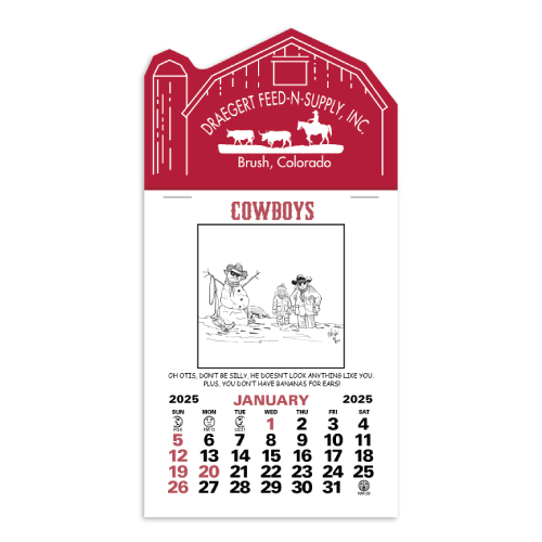 Promotional Header Cowboy Calendar (12-Month)