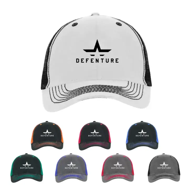 Promotional Color Accent Mesh Snapback Cap 
