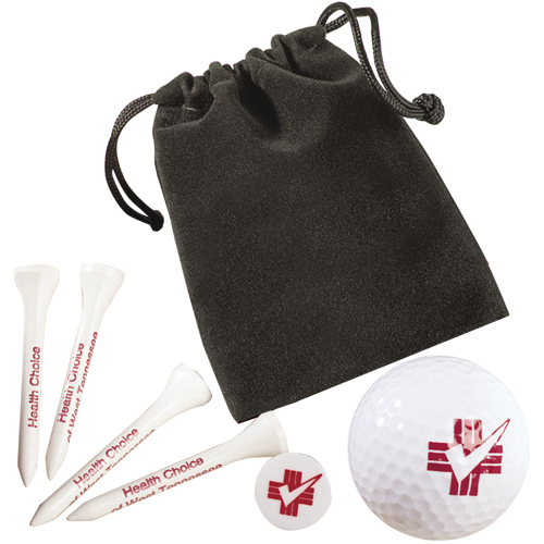 Promotional Golf Gift Set In Velour Bag