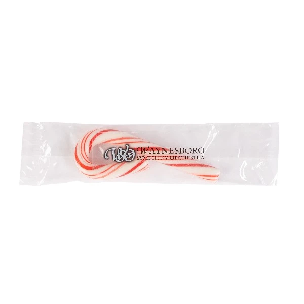 Promotional mall Candy Cane w/Clear Label