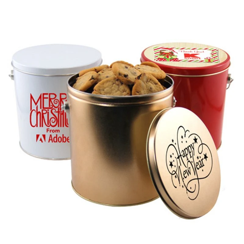 Promotional 1 Gallon Gift Tin with Cookies
