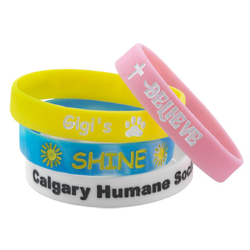 Promotional Color Filled Silicone Wristbands