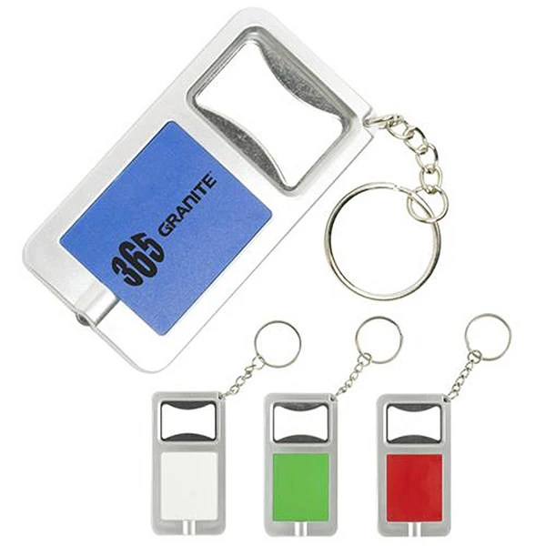 Promotional Flashlight and Bottle Opener Keychain